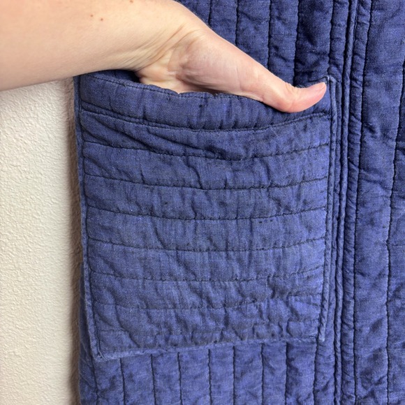 Rachel Comey Quilted Linen Jacket Coat Kimono Oversized Navy Blue 4 Quiet Luxury - Picture 5 of 16